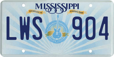 MS license plate LWS904