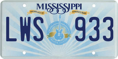 MS license plate LWS933