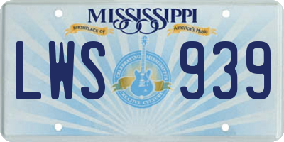 MS license plate LWS939