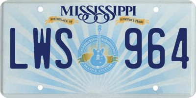 MS license plate LWS964