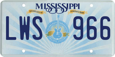 MS license plate LWS966