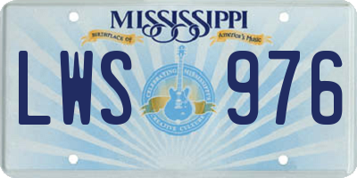 MS license plate LWS976