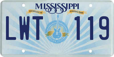 MS license plate LWT119