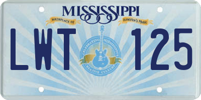 MS license plate LWT125