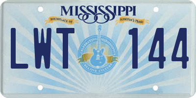 MS license plate LWT144