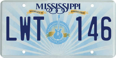 MS license plate LWT146