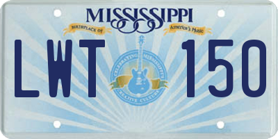 MS license plate LWT150