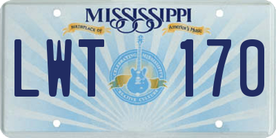 MS license plate LWT170