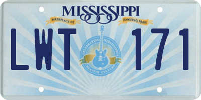 MS license plate LWT171