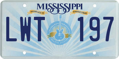 MS license plate LWT197