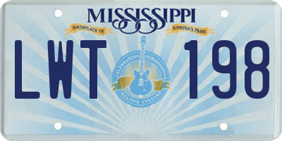 MS license plate LWT198