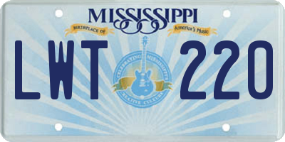 MS license plate LWT220
