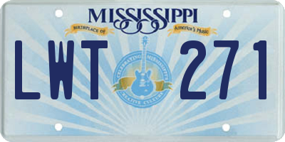 MS license plate LWT271