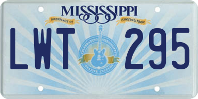 MS license plate LWT295
