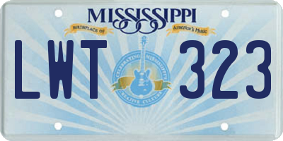 MS license plate LWT323