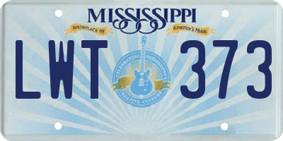 MS license plate LWT373