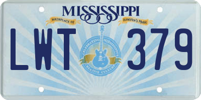 MS license plate LWT379