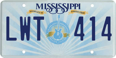 MS license plate LWT414