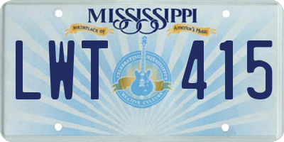 MS license plate LWT415