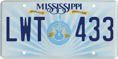MS license plate LWT433