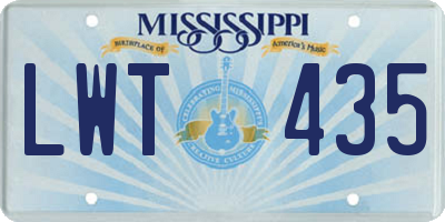 MS license plate LWT435