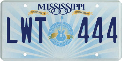 MS license plate LWT444