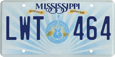 MS license plate LWT464