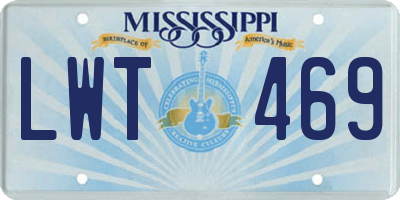 MS license plate LWT469