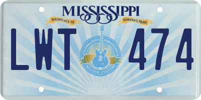 MS license plate LWT474