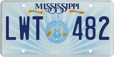 MS license plate LWT482