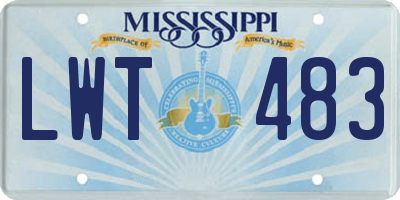 MS license plate LWT483