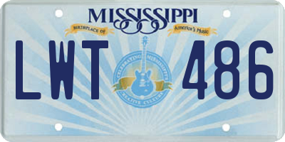 MS license plate LWT486
