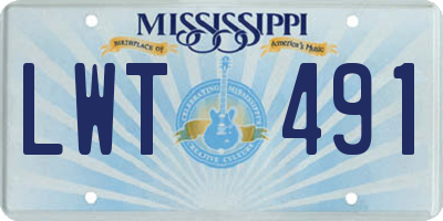 MS license plate LWT491