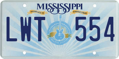 MS license plate LWT554