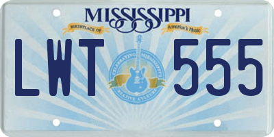 MS license plate LWT555