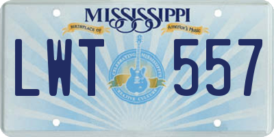 MS license plate LWT557