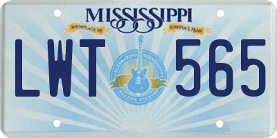 MS license plate LWT565