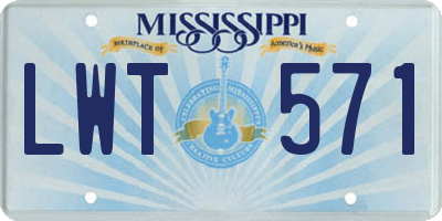 MS license plate LWT571