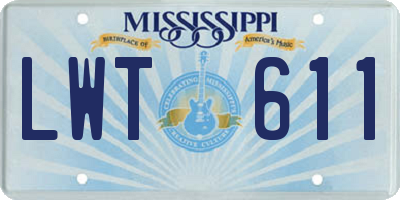 MS license plate LWT611