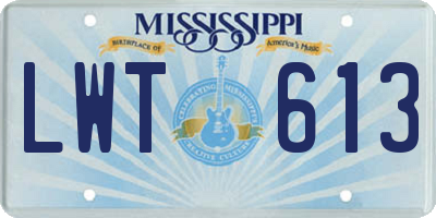 MS license plate LWT613