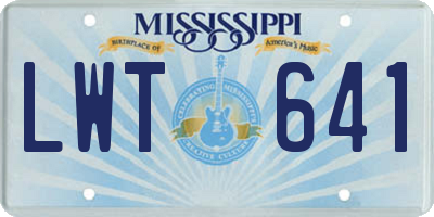 MS license plate LWT641