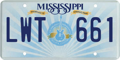MS license plate LWT661