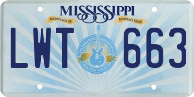 MS license plate LWT663