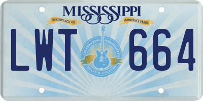 MS license plate LWT664