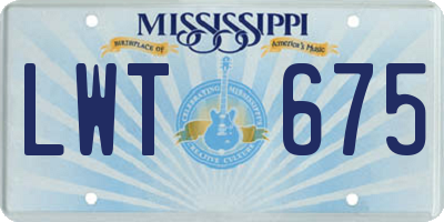 MS license plate LWT675