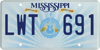 MS license plate LWT691