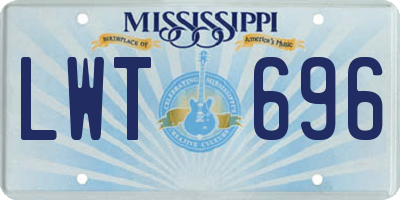 MS license plate LWT696