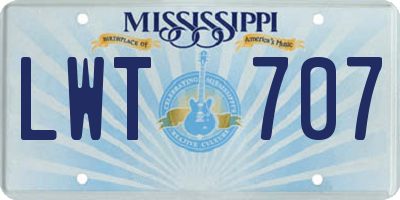 MS license plate LWT707