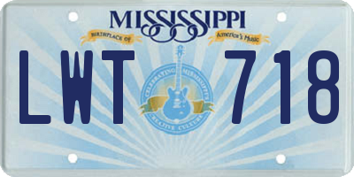 MS license plate LWT718