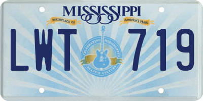 MS license plate LWT719